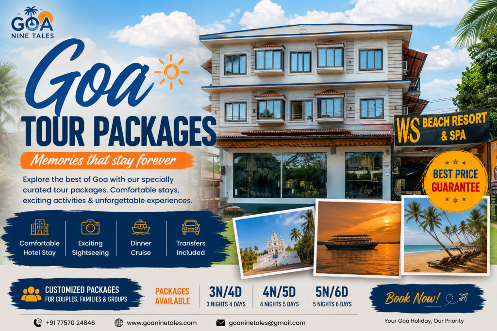 Goa packages with hotel and sightseeing - Goa Nine Tales